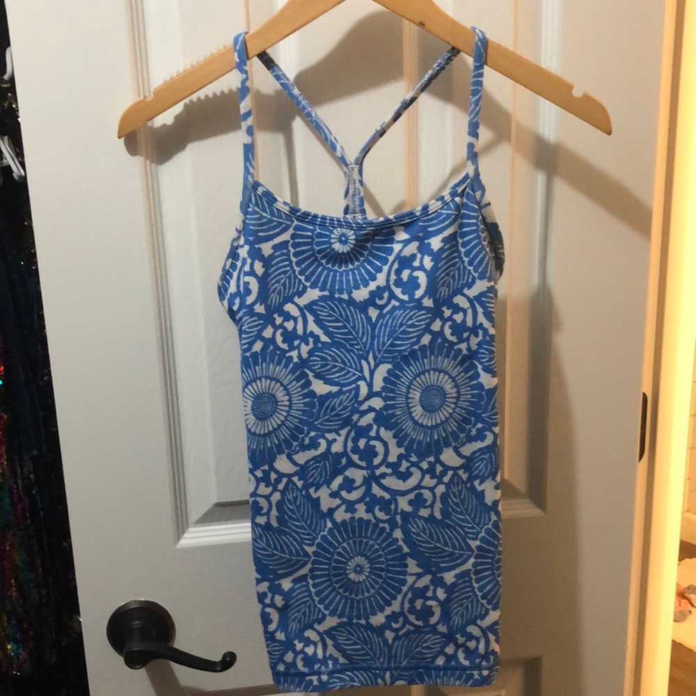 Lululemon Power Y tank - size 4 - blue and white